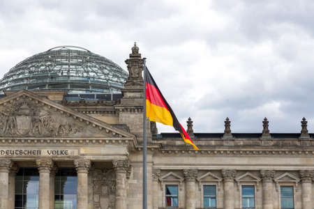 Berlin, Germany - July 01, 2018: Flags on the background of the Reichstag buildingのeditorial素材