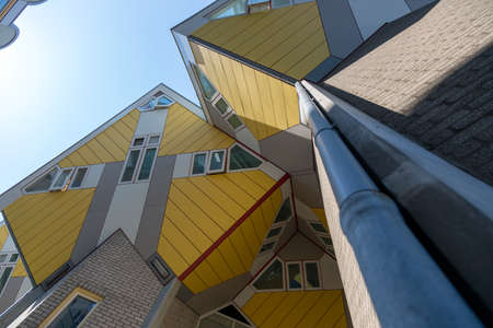 Rotterdam, Netherlands - July 03, 2018: Cube house - the original landmark of Rotterdamのeditorial素材