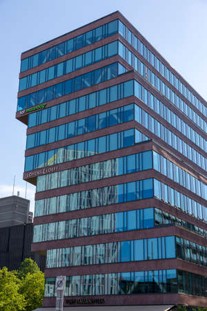 Rotterdam, Netherlands - July 03, 2018: Modern architecture of the city against the sky