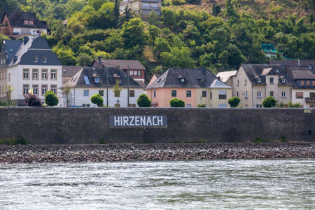Hirzenach, Germany - July 07, 2018: Small villages Hirzenach on the banks of the River Rhine in Germanyのeditorial素材