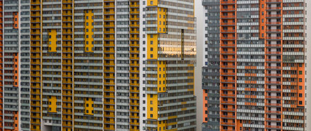 St. Petersburg, Russia - January 13, 2020: Multi-storey buildings of a residential complex in the Primorsky district of St. Petersburgのeditorial素材
