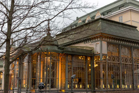 Helsinki, Finland - January 17, 2020: Fragment of a restaurant in the Esplanade Park in the historic center of Helsinkiのeditorial素材