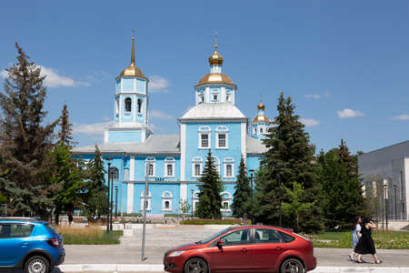 Belgorod, Russia - July 08, 2021: View of the Orthodox Smolensky Cathedral in Belgorod, built in...