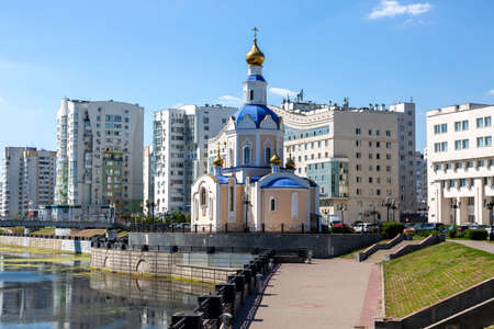 Belgorod, Russia - July 08, 2021: The Orthodox Temple of the Archangel Gabriel in the center of Belgorodのeditorial素材