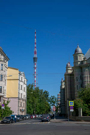 Saint Petersburg, Russia - July 12, 2021: View of the TV tower of Saint Petersburgのeditorial素材