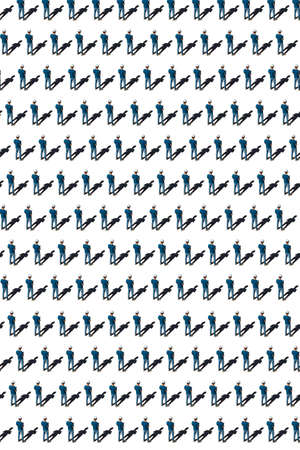 Abstract collage with a man in a white headdress and shadow on a white backgroundの写真素材