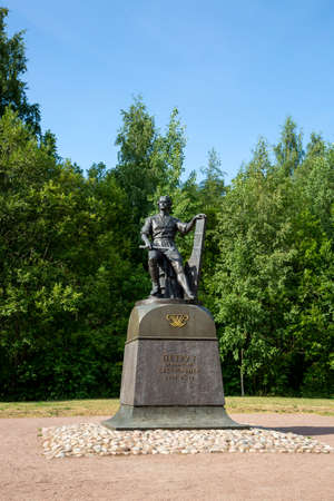 St. Petersburg, Russia - July 13, 2021: Monument to Peter the Great in the Central Park of Culture and Leisure Dubki city of Sestroretsk, St. Petersburgのeditorial素材