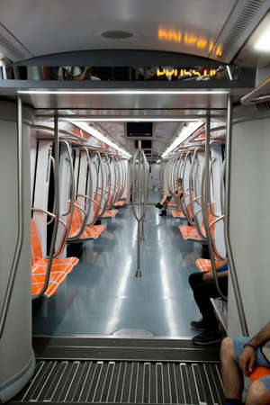 Rome, Italy - August 16, 2019: The Interior of the Roman Metro Wagonのeditorial素材