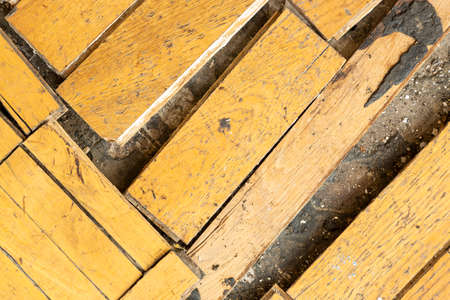 Background, texture of the surface of an old wooden parquetの写真素材