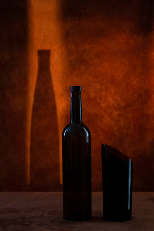 Still life with glass objects and shadowの写真素材