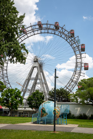 Vienna, Austria - June 14, 2023: Ferris wheel in the Prater Park in Viennaのeditorial素材