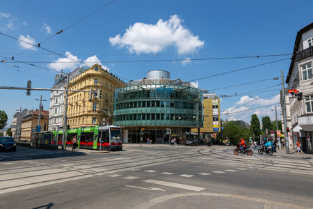 Vienna, Austria - June 13, 2023: View of one of the streets in Viennaのeditorial素材