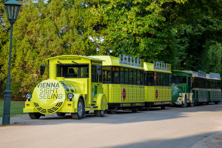 Vienna, Austria - June 15, 2023: Children's steam train in Vienna Parkのeditorial素材
