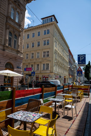 Vienna, Austria - June 13, 2023: View of one of the streets in Viennaのeditorial素材