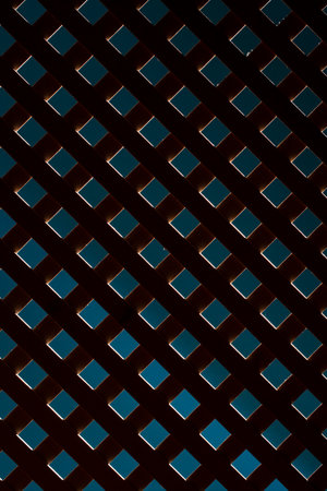 Abstract background with wooden grid on a colored dark background