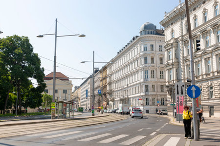 Vienna, Austria - June 18, 2023: View of one of the streets in Viennaのeditorial素材