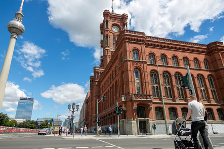 Berlin, Germany - July 01, 2018: Spandauer Street in the central part of Berlin