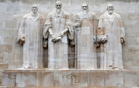 Sculptural composition Reformation Wall in Geneva