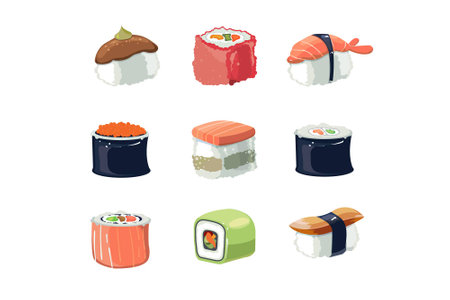 Sushi set. vector illustration.のイラスト素材