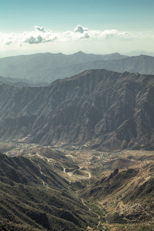 Breathtaking Mountain Landscape of Abha, Saudi Arabiaの写真素材