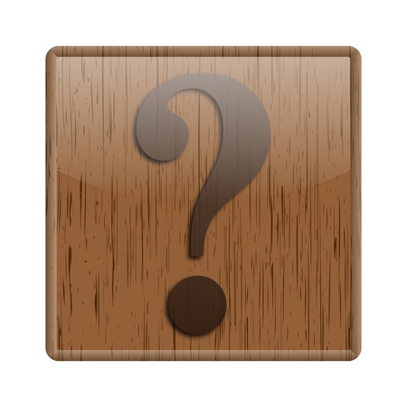Shiny icon with brown design on wooden backgroundの写真素材
