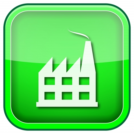 Square shiny icon with white design on green backgroundの写真素材