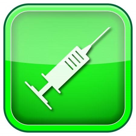 Square shiny icon with white design on green backgroundの写真素材