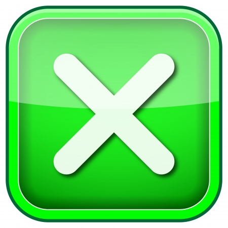 Square shiny icon with white design on green backgroundの写真素材