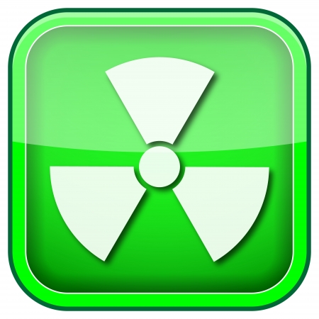 Square shiny icon with white design on green backgroundの写真素材