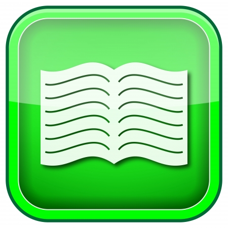Square shiny icon with white design on green backgroundの写真素材