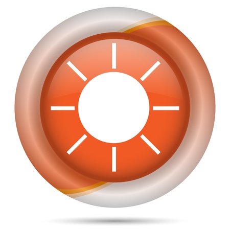 Glossy icon with white design on orange plastic backgroundの写真素材