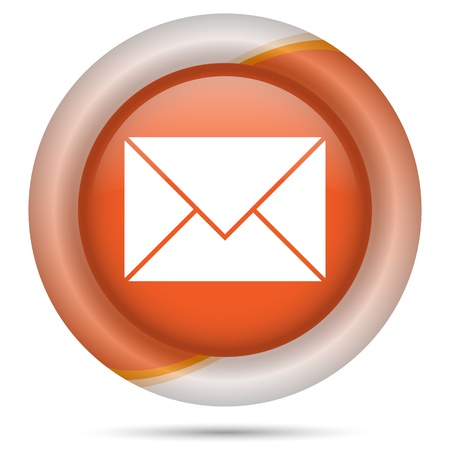 Glossy icon with white design on orange plastic backgroundの写真素材