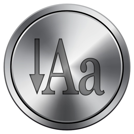 Metallic icon with carved designの写真素材