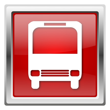 Metallic icon with white design on red backgroundの写真素材