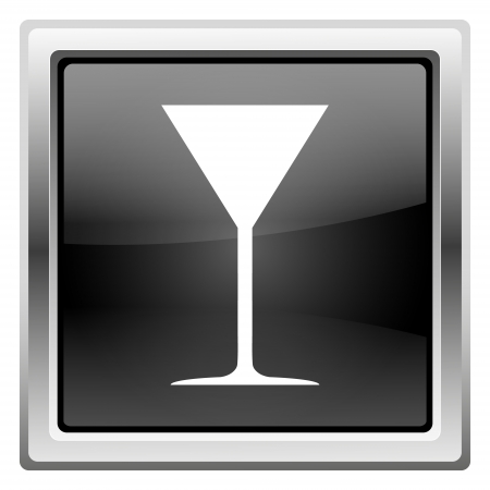 Metallic icon with white design on black backgroundの写真素材