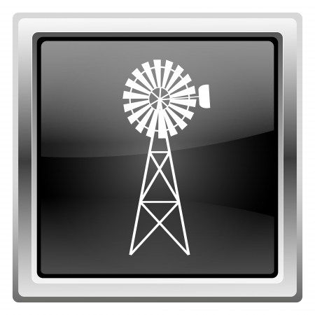 Metallic icon with white design on black backgroundの写真素材