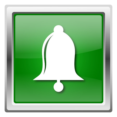 Metallic icon with white design on green backgroundの写真素材