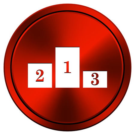 Metallic icon with white design on red  backgroundの写真素材