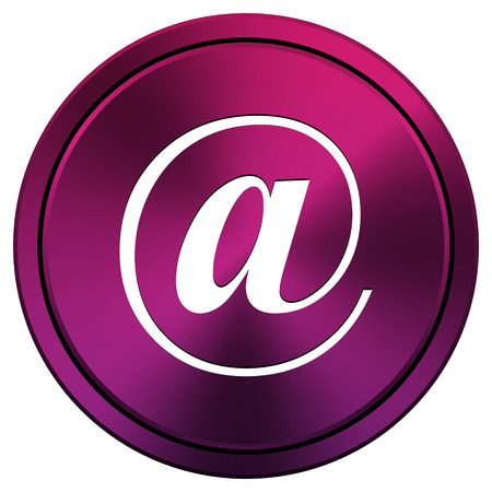 Metallic icon with white design on mauve  backgroundの写真素材