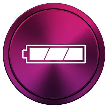 Metallic icon with white design on mauve  backgroundの写真素材
