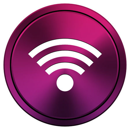 Metallic icon with white design on mauve  backgroundの写真素材