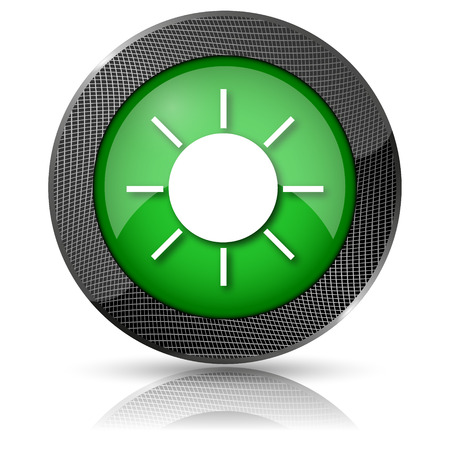 Shiny glossy icon with white design on green backgroundの写真素材