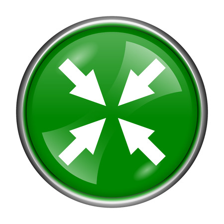 Round glossy icon with white design on green backgroundの写真素材