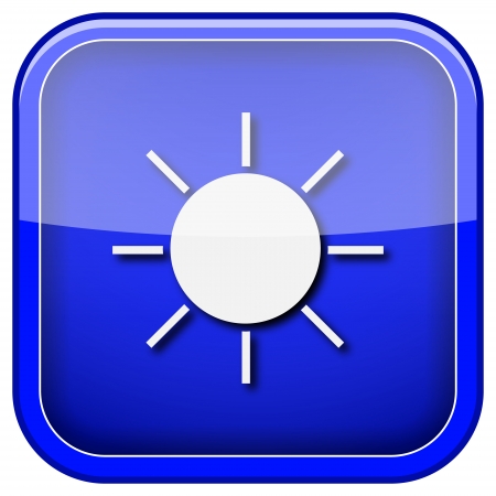 Square shiny icon with white design on blue backgroundの写真素材