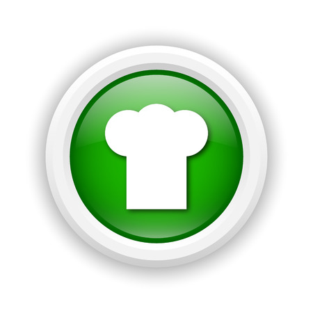 Round plastic icon with white design on green backgroundの写真素材