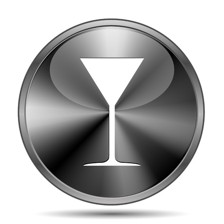 Glossy shiny glass icon on white backgroundの写真素材