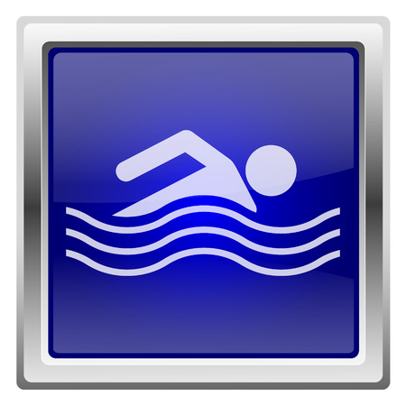 Metallic shiny glossy icon on white backgroundの写真素材