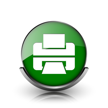 Green shiny glossy icon on white backgroundの写真素材