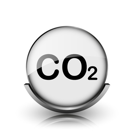 CO2 icon. Shiny glossy internet button on white background.
の写真素材
