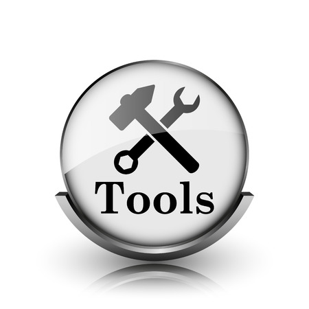Tools icon. Shiny glossy internet button on white background.
の写真素材